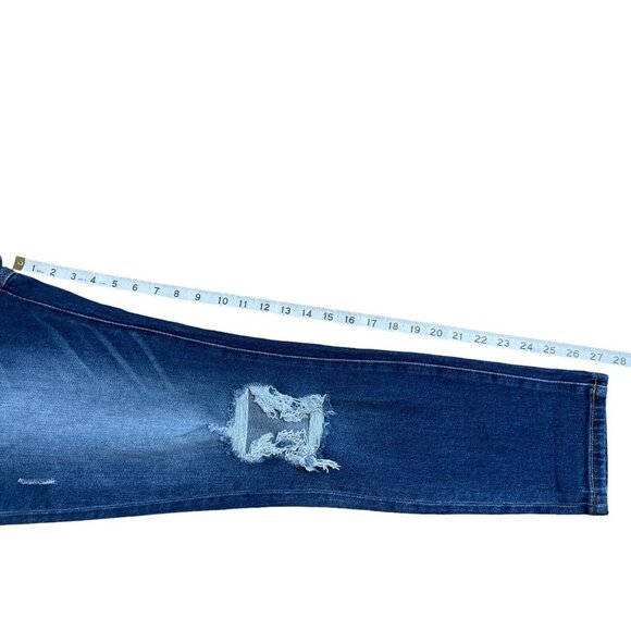 KANCAN JEANS MILAN HIGH RISE MOM SIZE 5/26 DISTRESSED KC9197D RELAXED FIT NWT - Picture 13 of 14